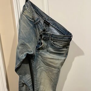 John Elliott Men's Distressed Light Blue Jeans